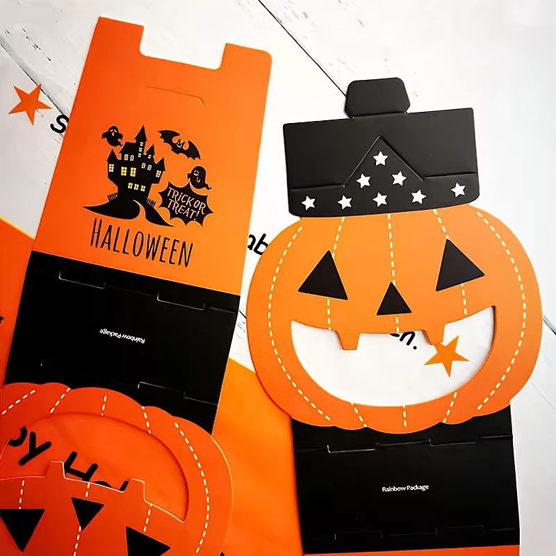 24 Stück Halloween Candy Box aus Papier in Kürbis und Geist Form, Orange, Süßigkeitenverpackung für Kinder und Erwachsene - Bild 4