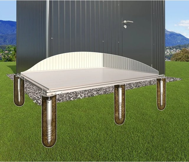 Biohort Erdschrauben-Fundament AvantGarde in Silberfarben, B/L: 172 x 332 cm - Bild 1