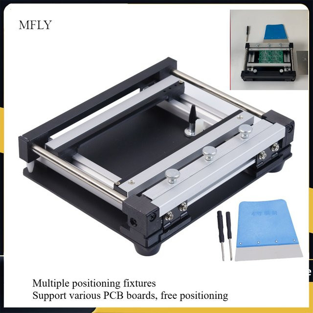 XMSJ Manuelle SMT Lotpaste Druckmaschine aus Stahl für PCB Micro Siebdruck in Schwarz - Bild 1