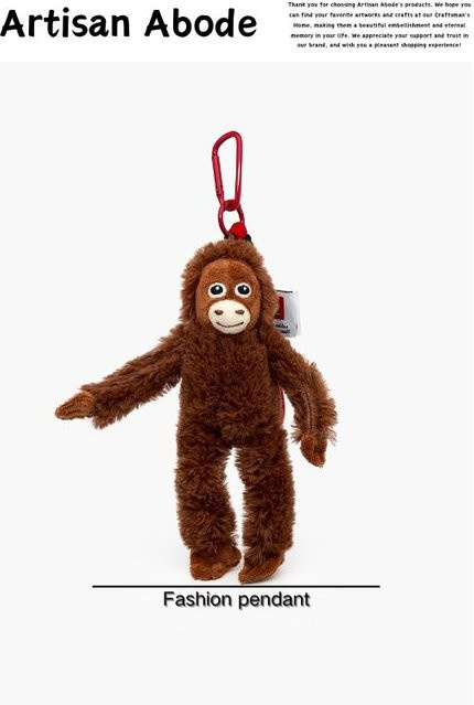 Orang-Utan-Plüschpuppe, Langarm-Plüsch-Orang-Utan-Schlüsselanhänger, braun, ab 6 Jahren - Bild 1