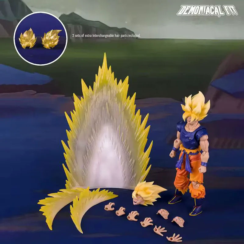 Bandai Dragon Ball Z Goku Actionfigur Demoniacal Fit Rage Awakening Battle Damage S.H.Figuarts Sammlermodell aus Kunststoff, mehrfarbig - Bild 4