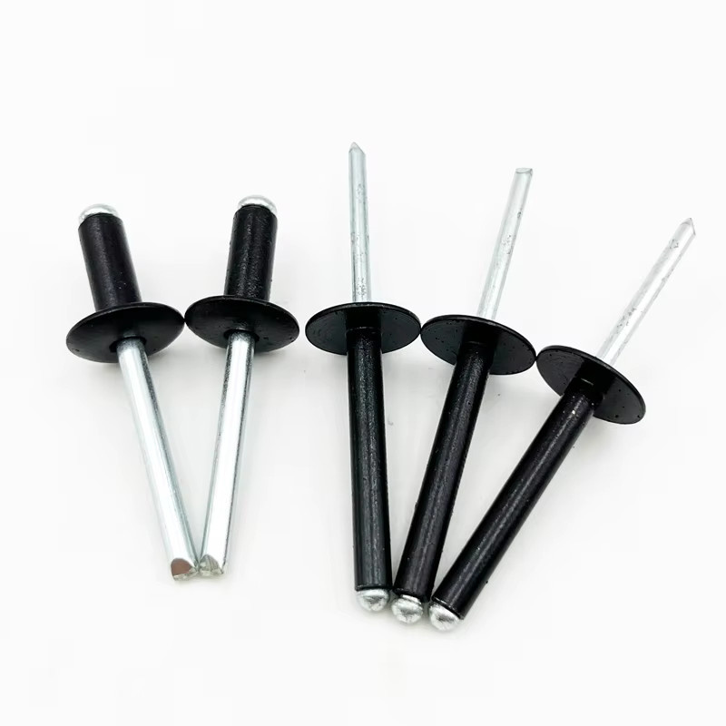 YMAX Aluminium-Stahl-Blindnieten mit großem Flanschkopf, schwarz, Durchmesser: 6,4 mm - Bild 2