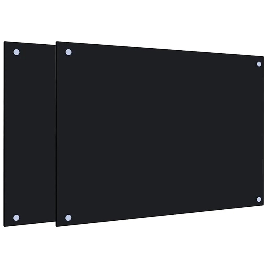 vidaXL Küchenrückwände aus Hartglas in Schwarz, 2 Stück, B: 70 cm, H: 50 cm - Bild 2