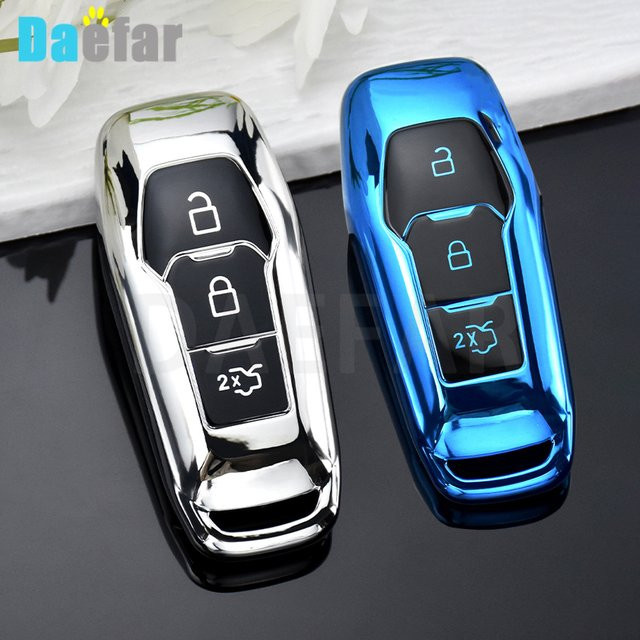 DAEFAR Ersatzgehäuse für Ford F-150 Mondeo Galaxy S-Max Explorer Ranger 3-Tasten Auto Remote Key Fob Shell Case, Farbe: Silber - Bild 1