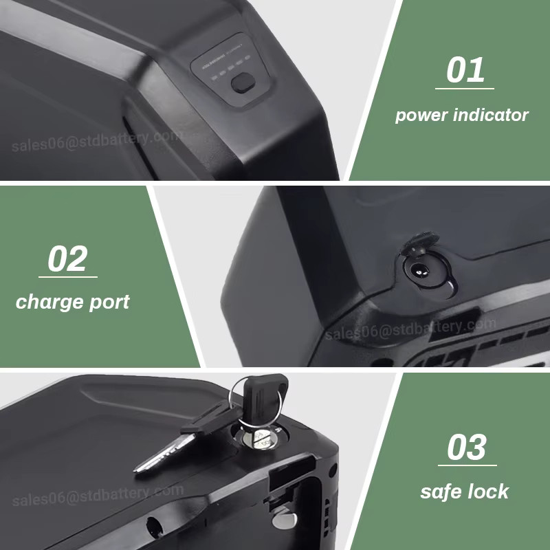 Hailong Downtube E-Bike-Akku Li-Ionen-Akku in Schwarz für 250W bis 1000W Motoren mit 13Ah - Bild 4
