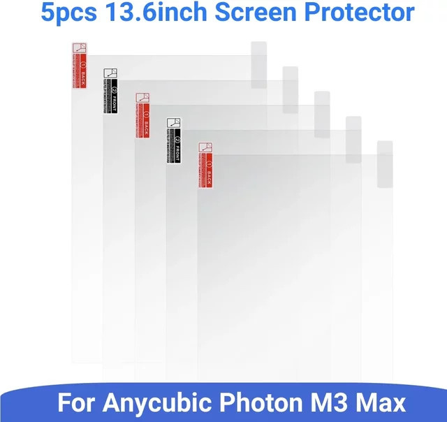 5 Stück kratzfeste Schutzfolien für Anycubic Photon M3 Max 13,6 Zoll LCD-3D-Drucker, transparent - Bild 1