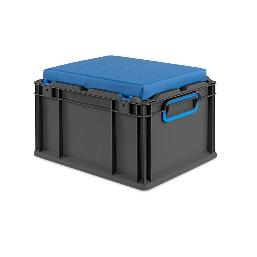 PROREGAL Eurobox Nextgen Seat Box Sitzbox Blau Schwarz 20 Liter H x B x T: 26,5 x 30 x 40 cm - Bild 2