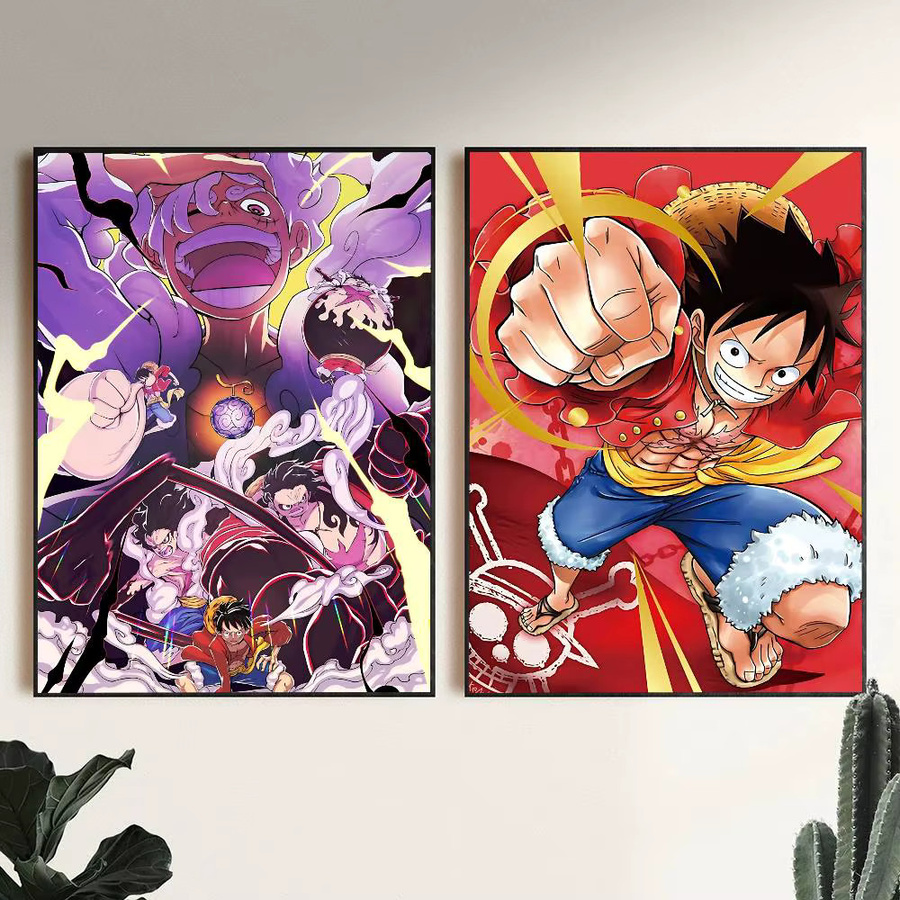 ONE PIECE Monkey D. Luffy Poster Vintage Wandkunst Dekoration Mehrfarbig - Bild 2