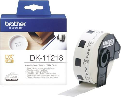 Brother DK-11218 Etikettenrolle Weiß, Papier, Ø 24 mm, 1000 Stück, Universal-Etiketten - Bild 1
