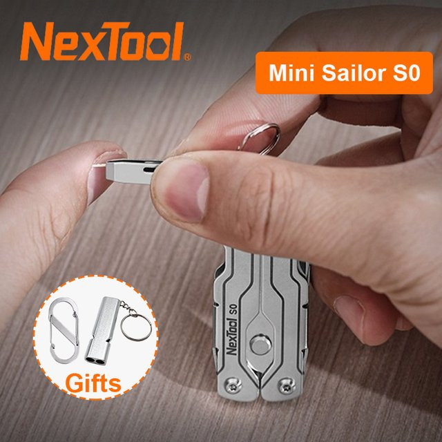 NexTool Mini Sailor Scissors S0 8-in-1 Mikro-Schlüsselanhänger-Multitool in Silber als tragbares und faltbares EDC-Taschenwerkzeug - Bild 1