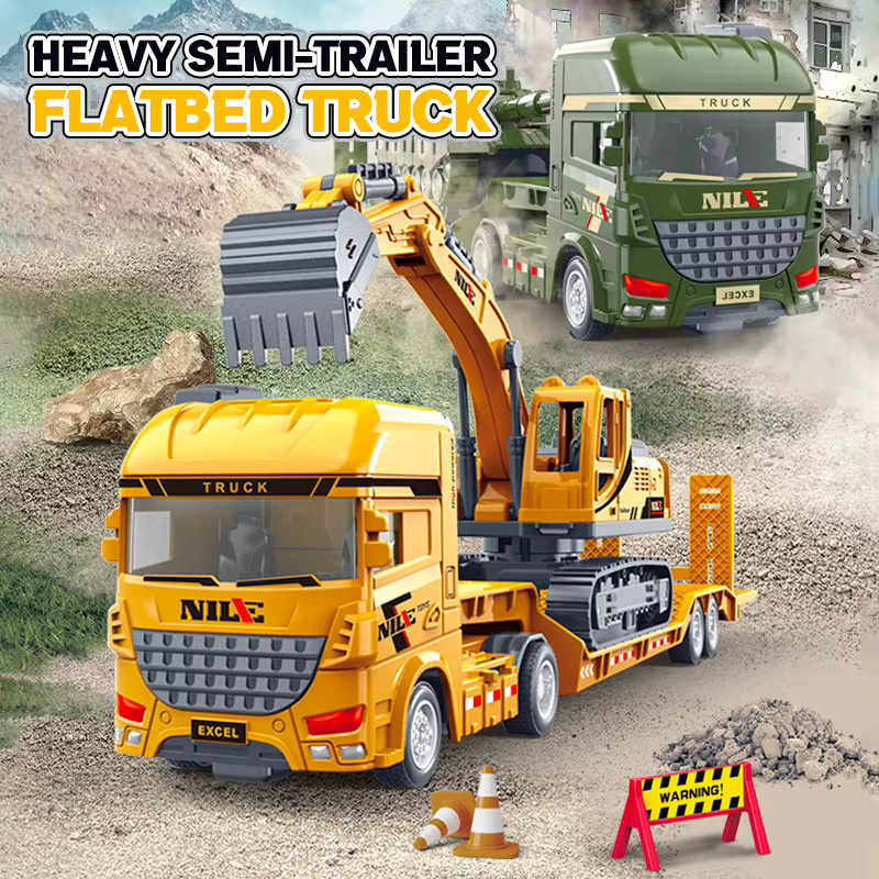 CONUSEA Engineering Vehicle Model Semi-Carrier Container Flatbed Truck, Spielfahrzeug - Bild 1