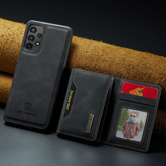 EIN XIONG GU Business Fallschutz Ledertasche für Samsung Galaxy A13 5G/4G, A52s, A52, A73, A33, A53, A23 mit Kartensteckplatz in Schwarz - Bild 1