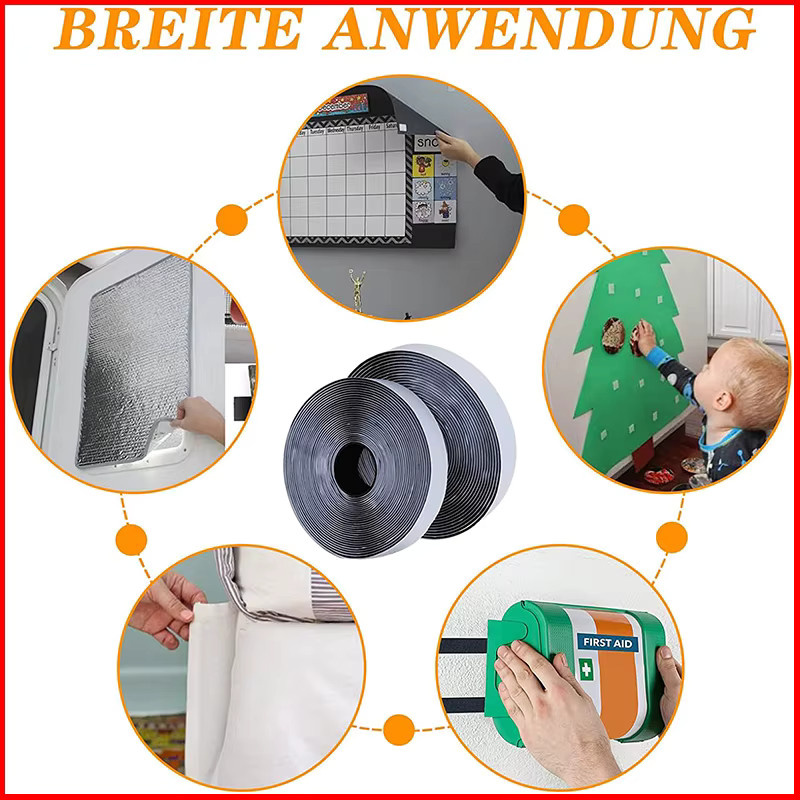 Selbstklebendes Klettverschlussband aus Nylon in Schwarz oder Weiß, Breite: 20 mm, 25 mm, 30 mm oder 50 mm - Bild 6