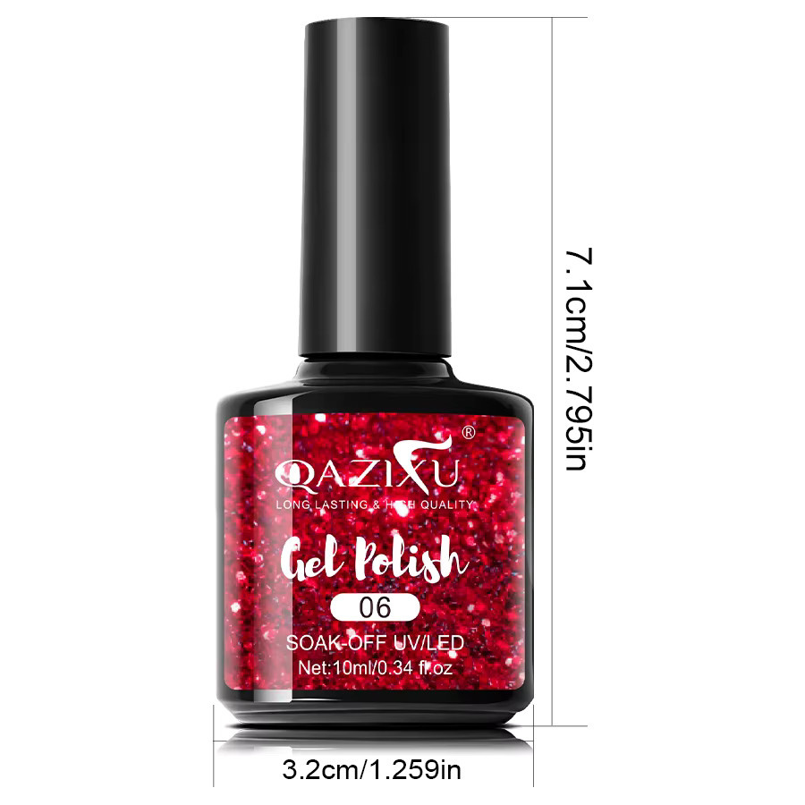 QAZIXU Nagelgel, rot, glänzend, 10 ml - Bild 5