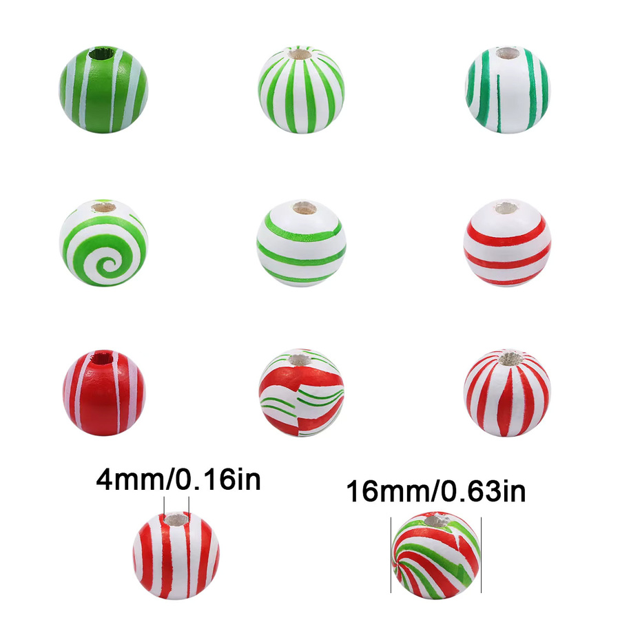 JHNBY Holzperlen, 16 mm, Bunt, Unisex - Bild 2