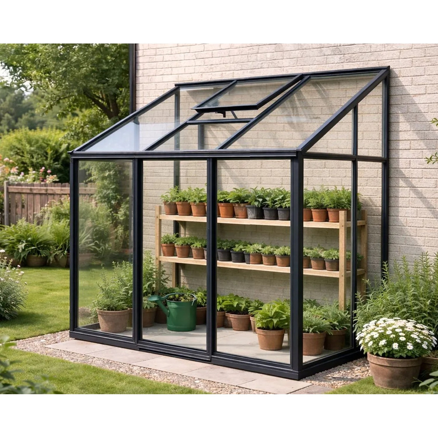 Bloomcabin Wandgewächshaus GHLT7 in Schwarz aus Aluminium und Sicherheitsglas, B/T/H: 235 x 160 x 3,77 cm - Bild 2