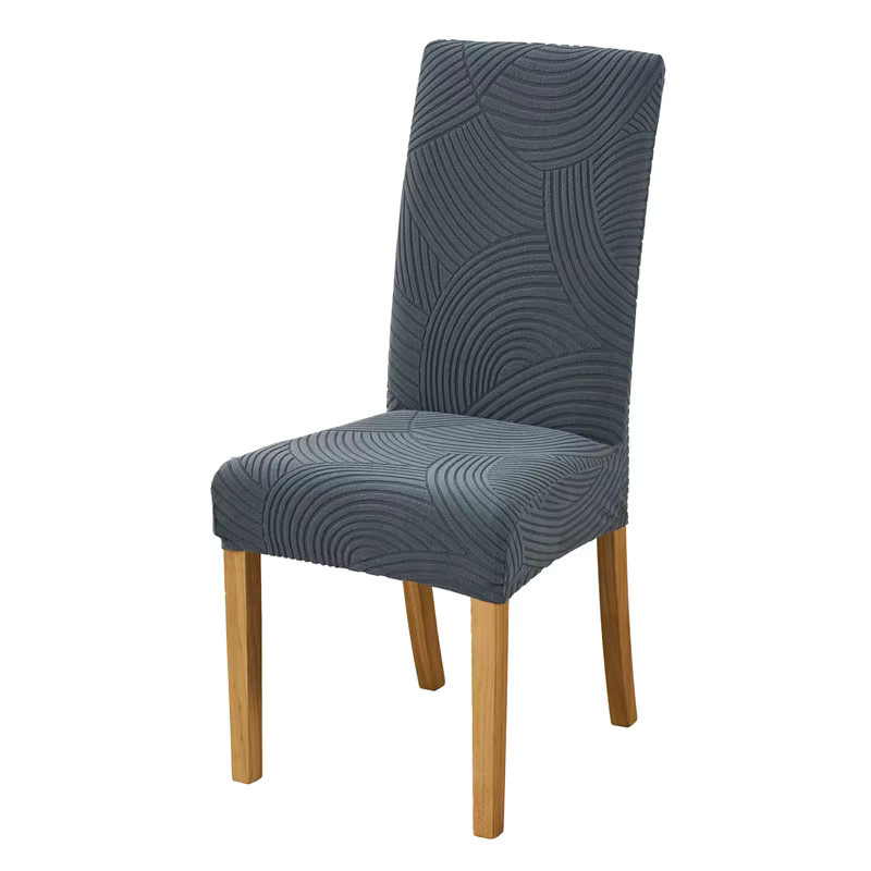 WANERQU Jacquard Esszimmerstuhl-Bezug aus elastischem Stoff in Grau für dein Esszimmer oder Wohnzimmer - Bild 3