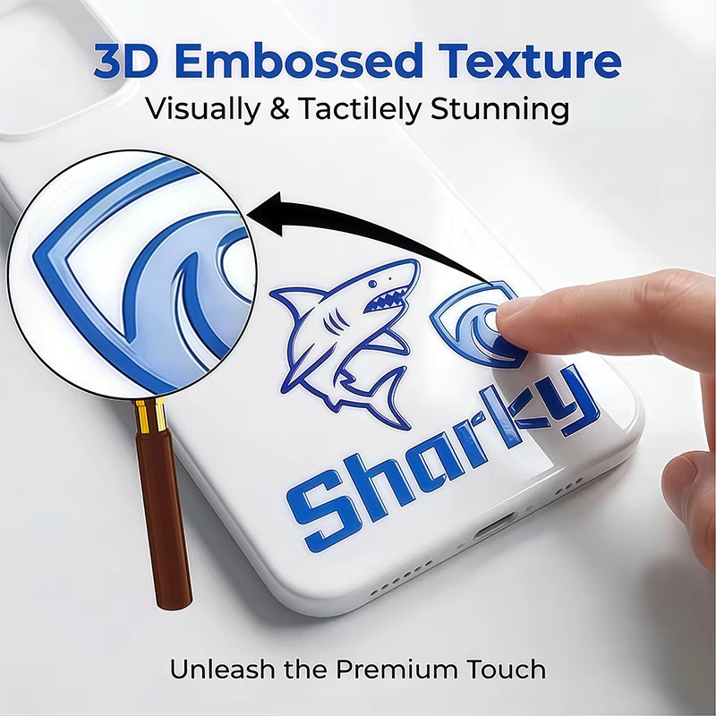 50 Stück Personalisierte 3D UV DTF Transferaufkleber mit Logo, Wasserfeste Etiketten für Flaschen und Autos, Mehrfarbig - Bild 1