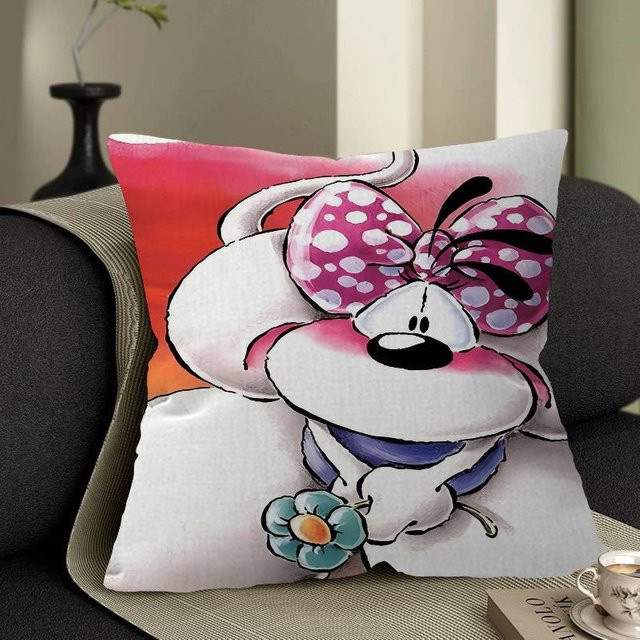 Personalisierte Diddl Kissen Dekokissen aus Kurzplüsch in Multicolour, B/T/H: 45 x 45 x 45 cm - Bild 1