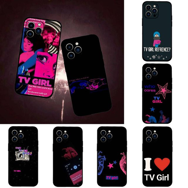 Handyhülle mit TV-Mädchen-Musik-Design für iPhone 11 bis iPhone 17 Pro Max Plus, weiches und hautfreundliches TPU in Multicolour - Bild 1