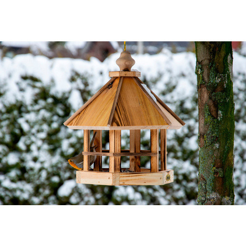 DOBAR Vogelhaus Caliente zum Aufhängen aus Kiefer Holz, geflammt, braun - Bild 2