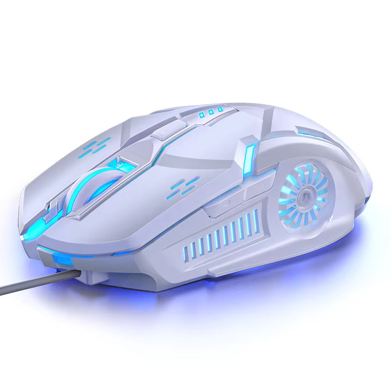 HXSJ G5 Mute Gaming-Maus mit RGB-Beleuchtung, mechanisch, 3200 DPI, 6 Tasten, Weiß - Bild 3