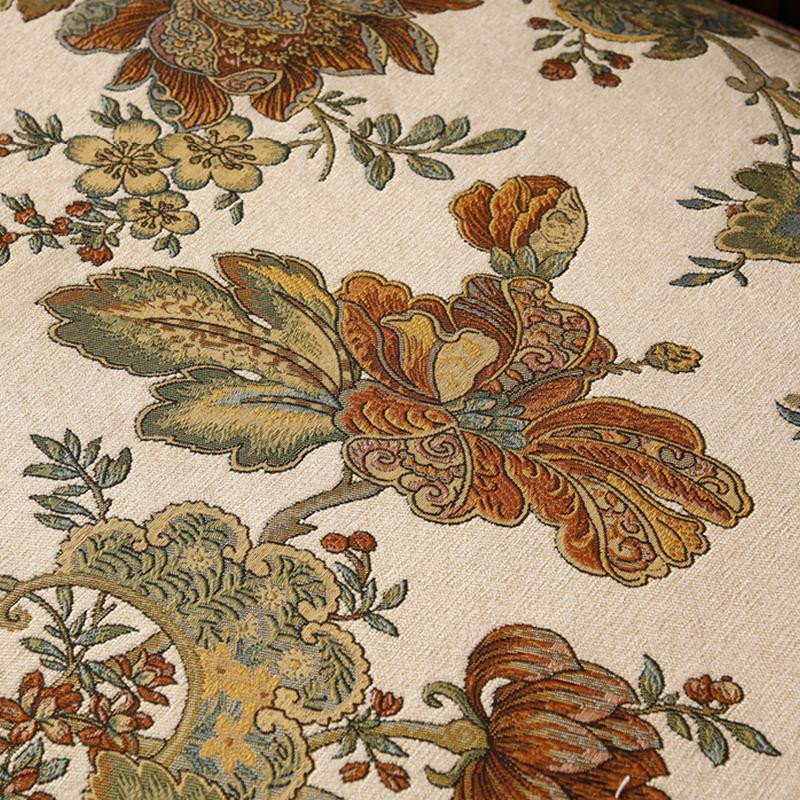 Yiran Furniture Sofakissenbezug mit Jacquard-Stickerei und floralem Muster, Polyester, Breite: 60 cm, Tiefe: 60 cm, Höhe: 60 cm - Bild 3