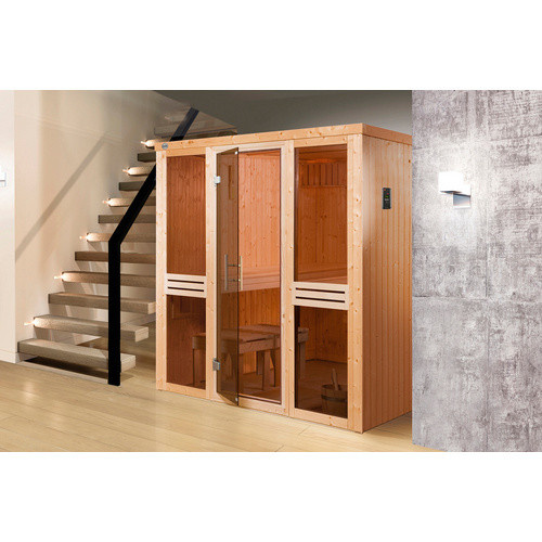Weka Elementsauna KAARINA 2 für 8 Personen mit 7,5 kW Ofen und externer Steuerung, braun - Bild 2