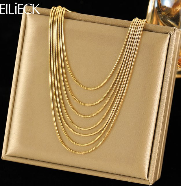 EILIECK Halskette, Edelstahl, Gold, Damen - Bild 1