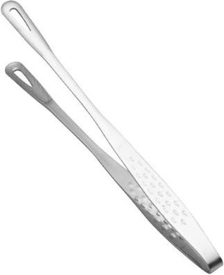Lexile Grillzange aus Edelstahl in Silber, hochbelastbare Kochzange mit ölabtropfendem Kopf, Länge: 28 cm - Bild 1