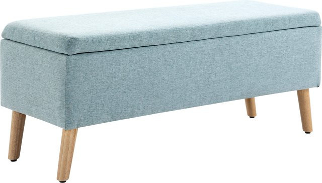 HOMCOM Polsterbank mit Stauraum in Hellgrün im skandinavischen Design, B/T/H: 110 x 39 x 45 cm - Bild 1