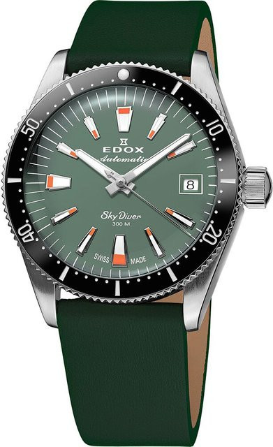Edox Skydiver Automatik, Edelstahl, Grün, 38 mm, Damen - Bild 1