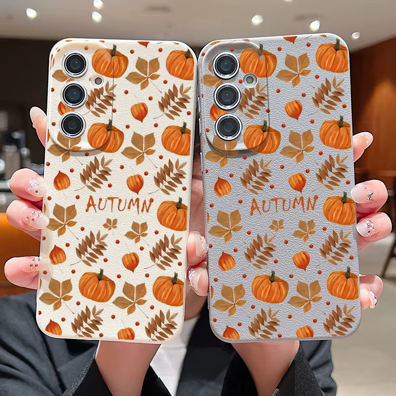 Samsung Handyhülle mit Herbst-Ahornblatt-Design aus TPU für Galaxy S25 S24 FE S23 S22 Ultra A55 A54 A15 5G in Multicolour und Schwarz - Bild 2