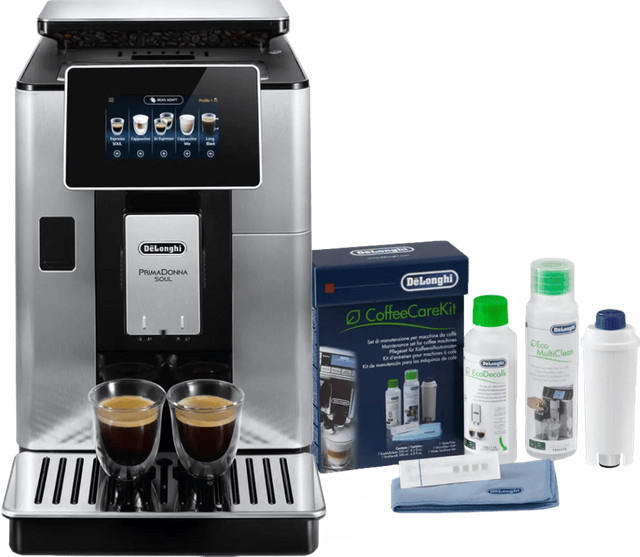 De'Longhi PrimaDonna Soul ECAM 610.75.MB Kaffemaschine in Silber mit App-Steuerung, Touch-Display und Coffee Care Kit - Bild 1