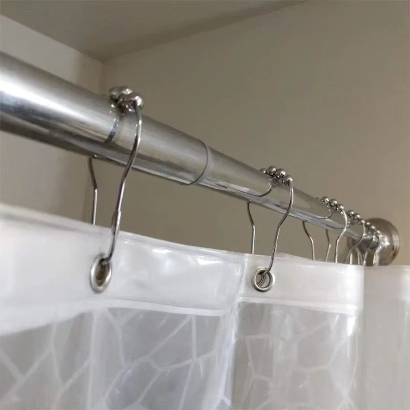 12 Stück Duschvorhangringe aus Metall in Silber mit Anti-Drop-Funktion für Duschstangen - Bild 4