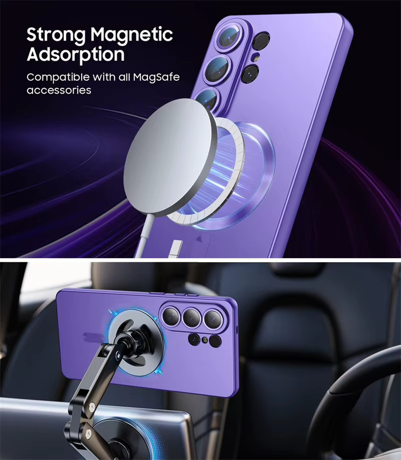Stoßfeste magnetische TPU Schutzhülle für Samsung Galaxy S26 S25 S24 S23 S22 S21 Ultra Plus mit MagSafe Kompatibilität in Purple von newteneight - Bild 4