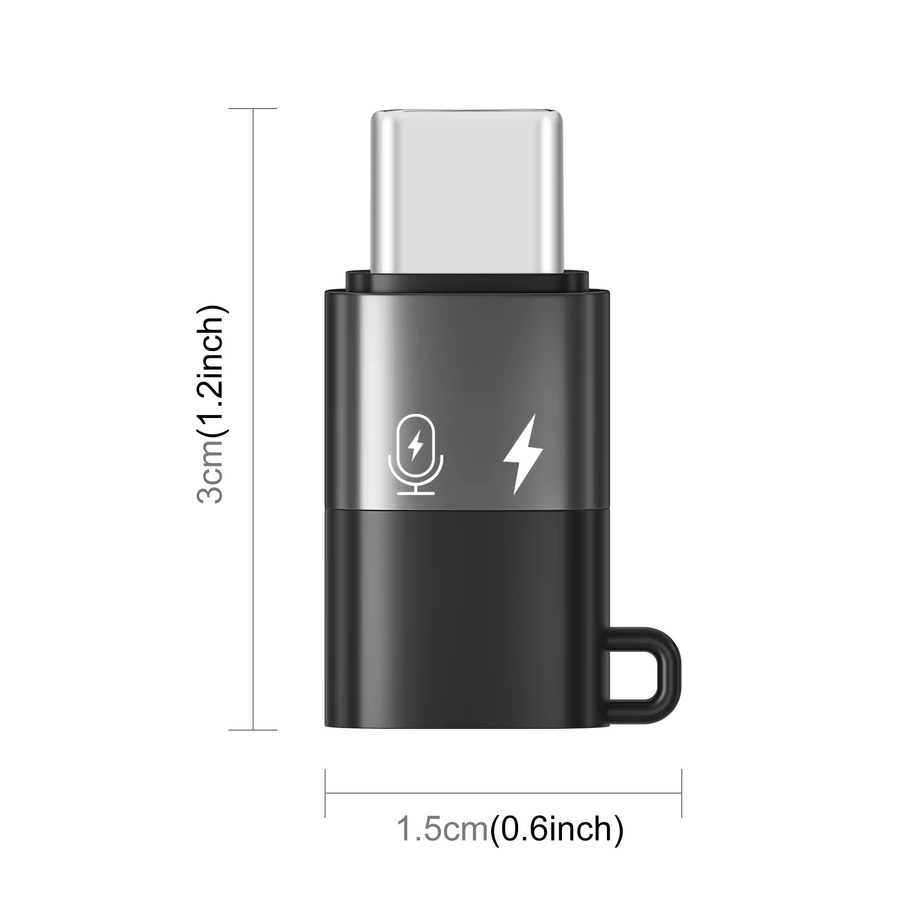 PULUZ 8-poliger USB-C OTG-Adapter für Datenübertragung aus Aluminiumlegierung in Schwarz - Bild 2