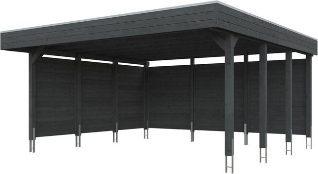 SKANHOLZ Carport Friesland Set C aus Fichte in Schiefergrau mit Seiten- und Rückwand, B: 546 cm, T: 555 cm - Bild 3