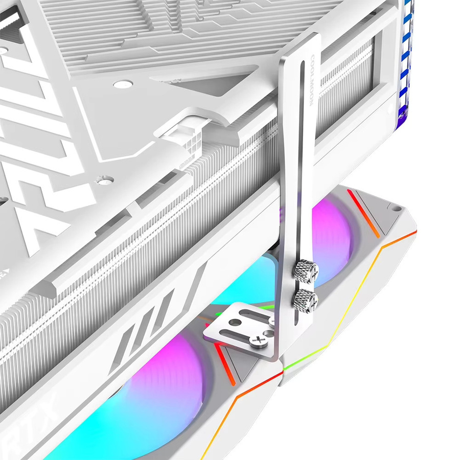 ALLOET Computer-Grafikkartenhalter aus Aluminium in Schwarz mit verstellbarer Lüfterunterstützung - Bild 3