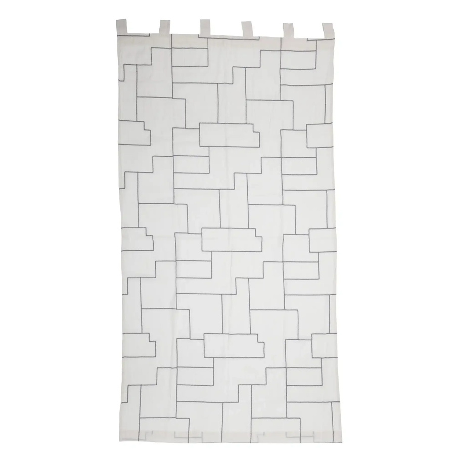 Bloomingville Vorhang Lyria aus Baumwolle in Beige und Weiß, Höhe: 215 cm, Breite: 115 cm - Bild 1