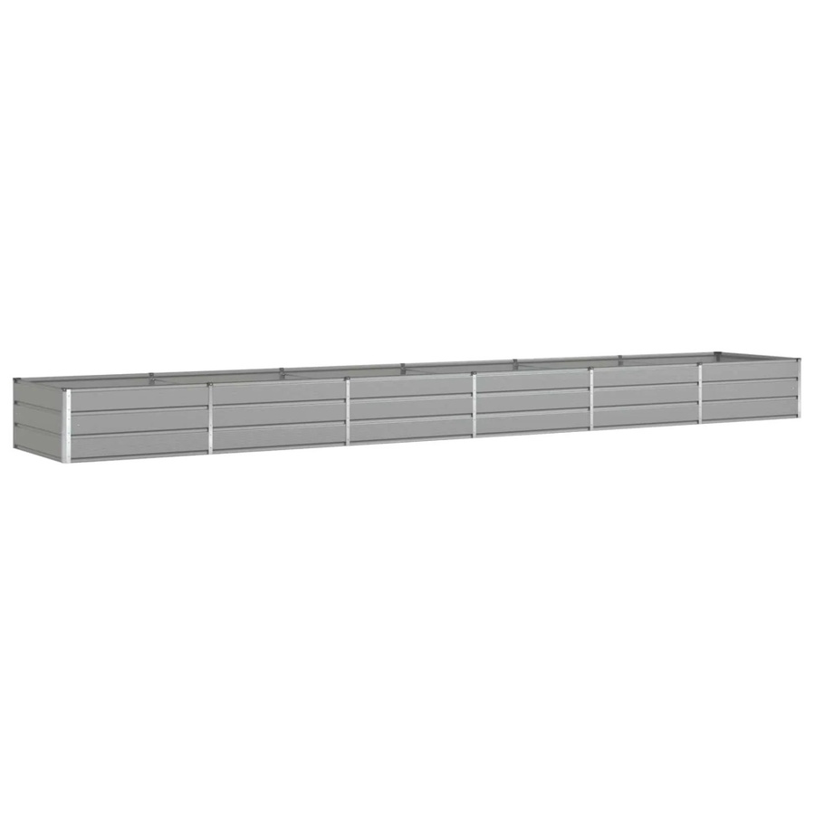 vidaXL Pflanzkübel aus verzinktem Stahl in Hellgrau, B/T/H: 195 x 100 x 45 cm - Bild 2