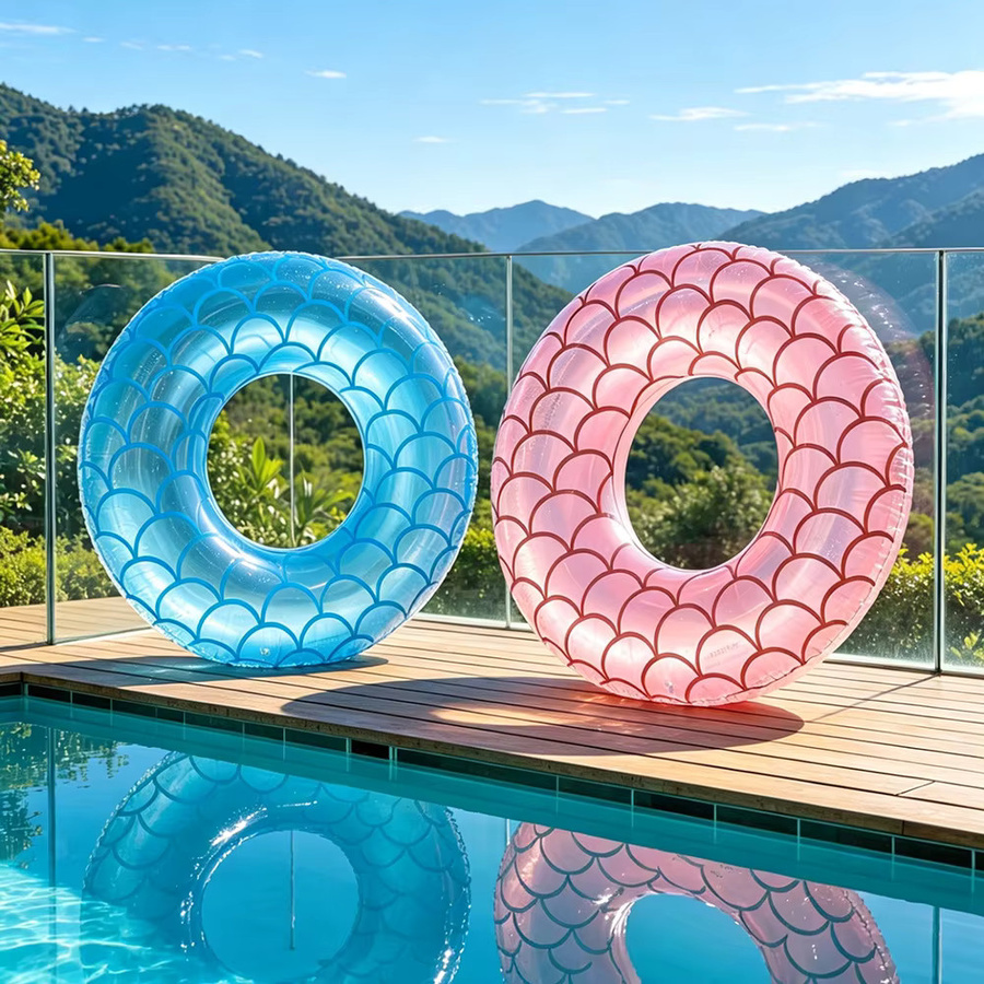 CatXaa Pailletten-Meerjungfrauen-Schwimmring, Schwimmreifen, Blau - Bild 2