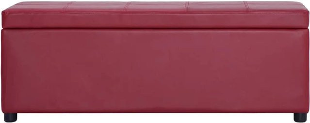 vidaXL Bank mit Staufach aus Kunstleder in Weinrot, Breite: 116 cm, Höhe: 44 cm, Tiefe: 39 cm - Bild 1