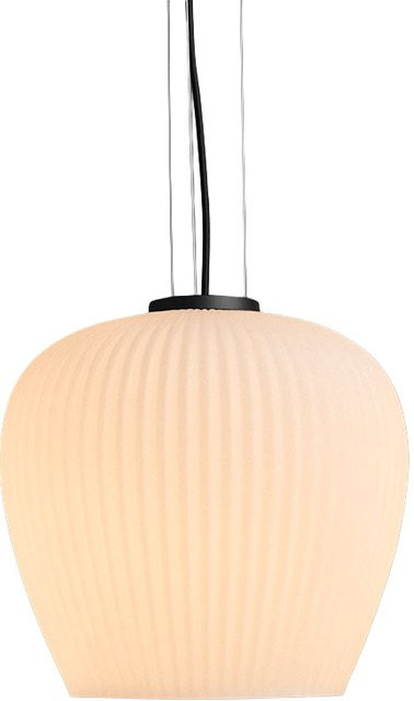 Holtkötter Liv Pendelleuchte Schwarz aus Glas und Aluminium mit E27 Fassung, höhenverstellbar und modern, Durchmesser: 23,0 cm, Höhe: 34,0 cm - Bild 1