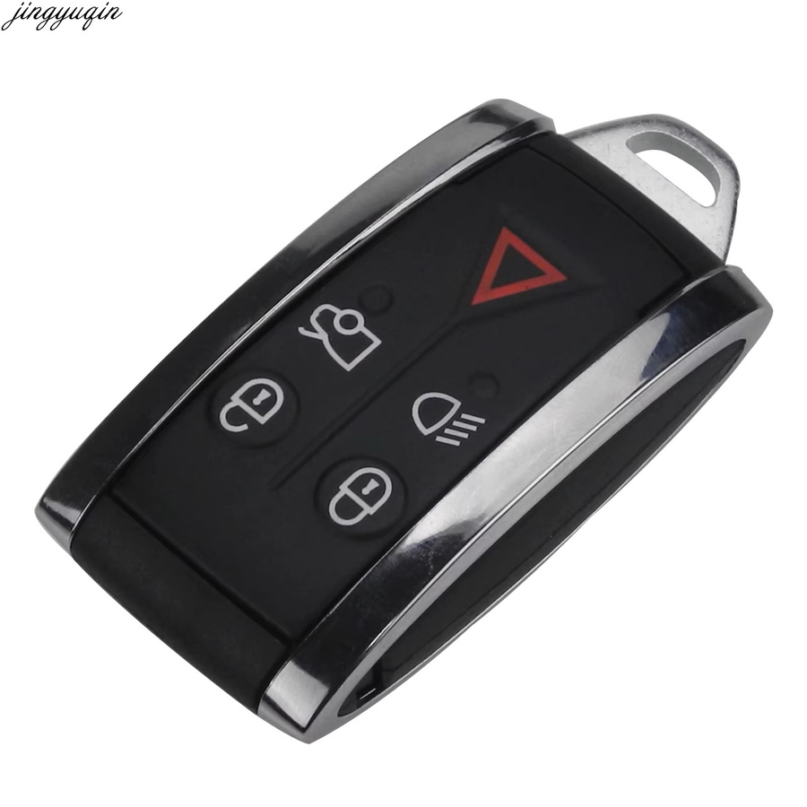 Jingyuqin Ersatzgehäuse für Jaguar Auto Schlüssel mit Fernbedienung, 5 Tasten Smart Keyless Entry, Farbe: Schwarz - Bild 2