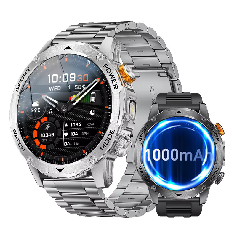 LIGE Smartwatch, Herren, Edelstahl, Grau, 1,7 Zoll, Wasserdicht - Bild 7