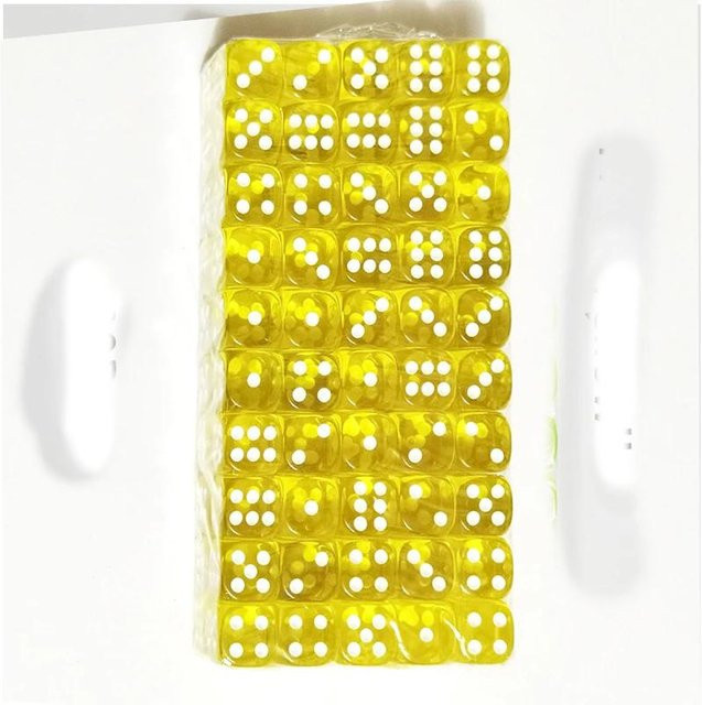 Binchi Outdoor Product Würfel, 100-teiliges Set, 12 mm D6, Mehrfarbig, Transparent, Acryl, Abgerundete Kanten - Bild 1