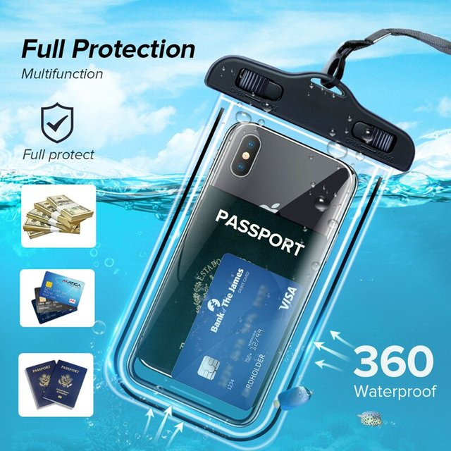 Ricestate Wasserdichte Airbag Handyhülle mit Schwimmfunktion für iPhone, Samsung, Xiaomi und Huawei in Pink und Transparent - Bild 1