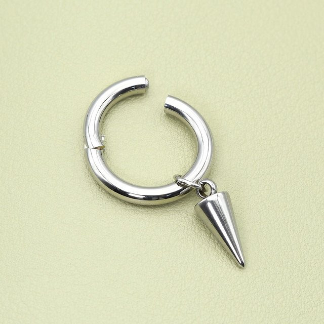 Septum Piercing Segment Hoop Ring, Edelstahl, Silber, Unisex - Bild 1