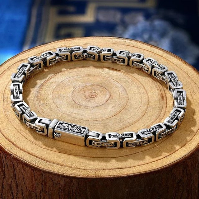 Armband Silber, Messing, 18cm, Herren, Unisex - Bild 1